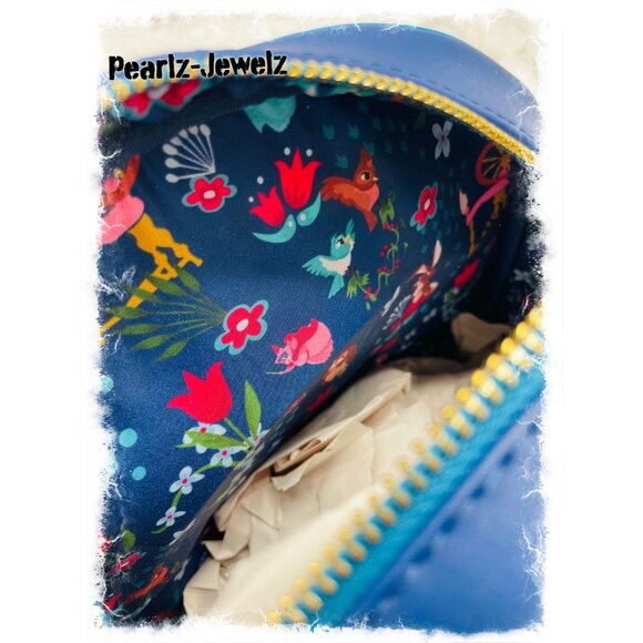 Loungefly Sleeping Beauty Aurora Floral Blue Mini Backpack BoxLunch NWT main image 4